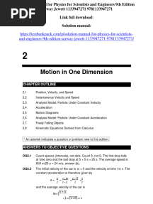 Solution Manual For Physics For Scientists and Engineers 9th Edition Serway Jewett 1133947271 9781133947271