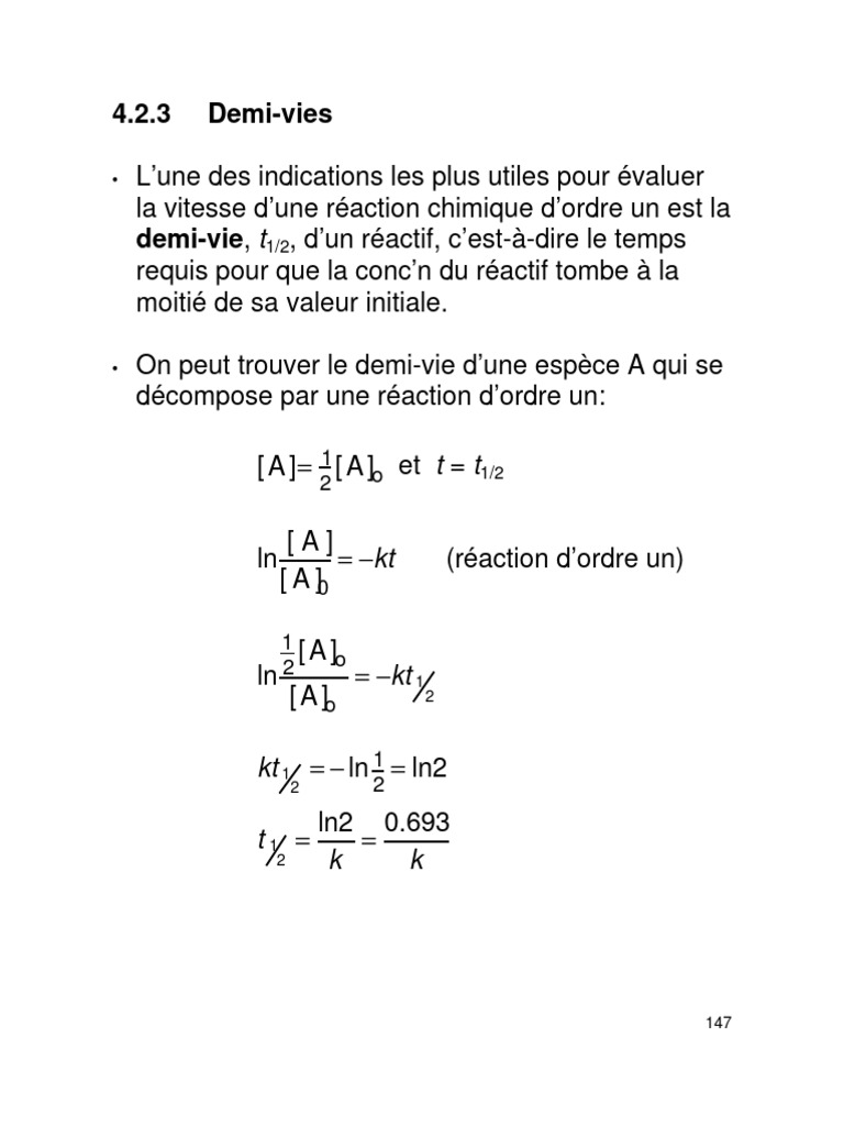 Cinétique des réactions chimiques | PDF | Cinétique chimique | Génie ...