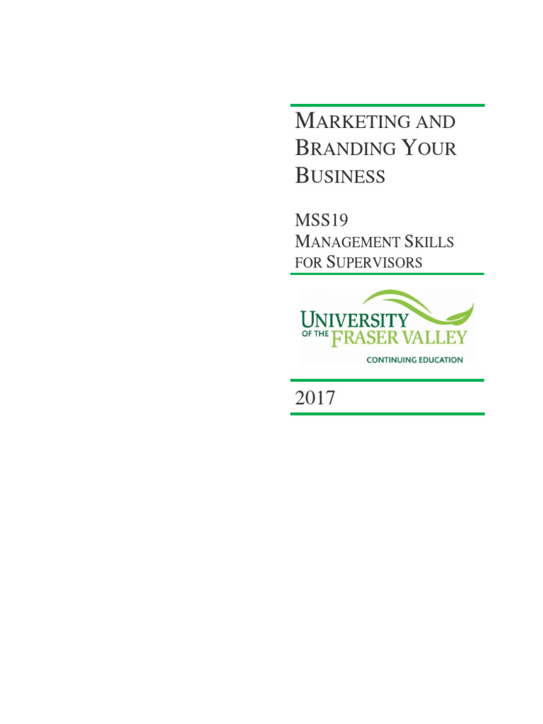 MSS Course Pack Marketing and Branding Your Business PDF
