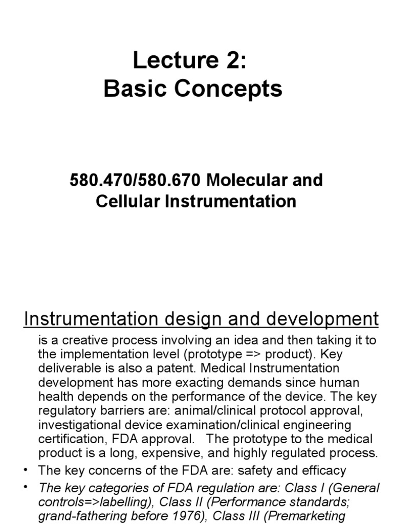 Medical Instrumentation Basics | PDF | Food And Drug Administration ...