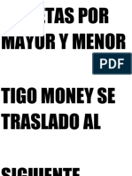 Tarjetas Por Mayor y Menor Tigo Money Se Traslado Al Siguiente