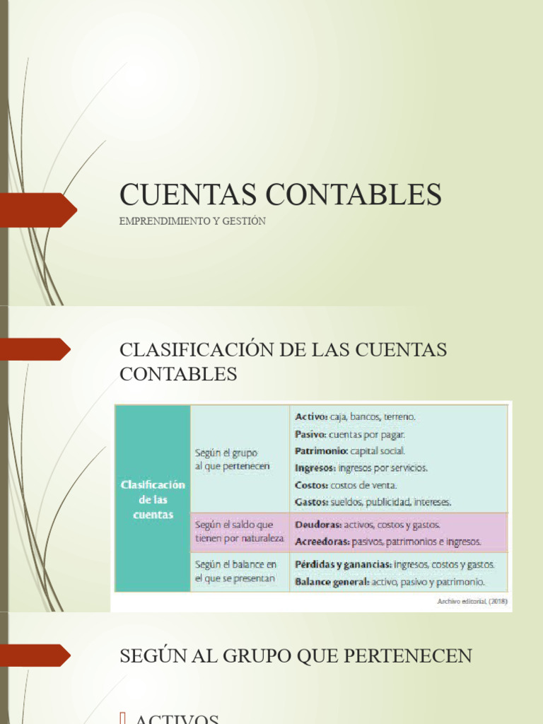 Clasificación de Cuentas Contables | PDF | Finanzas y dinero | Derecho