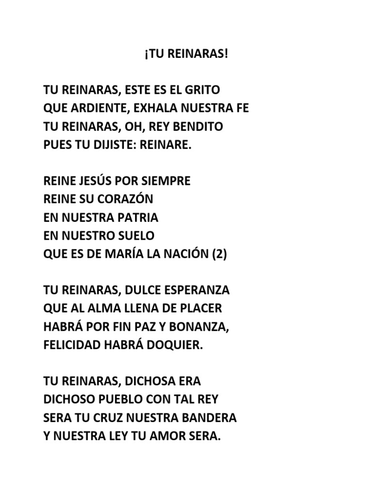 Tu Reinaras Pdf