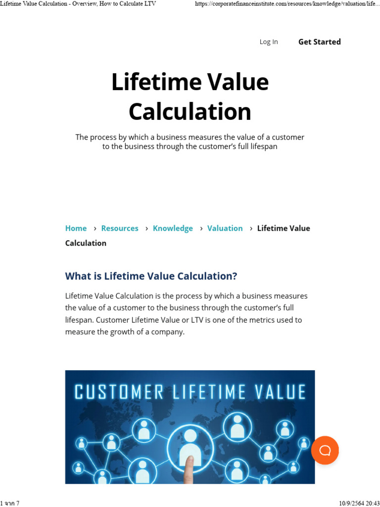 Lifetime Value Calculation Overview, How To Calculate LTV PDF