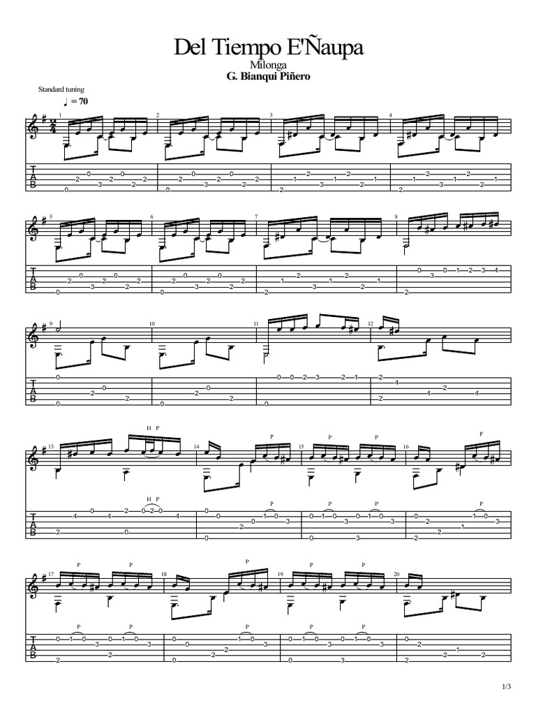 Del Tiempo E'Ñaupa (Milonga) Bianqui Piñero PDF