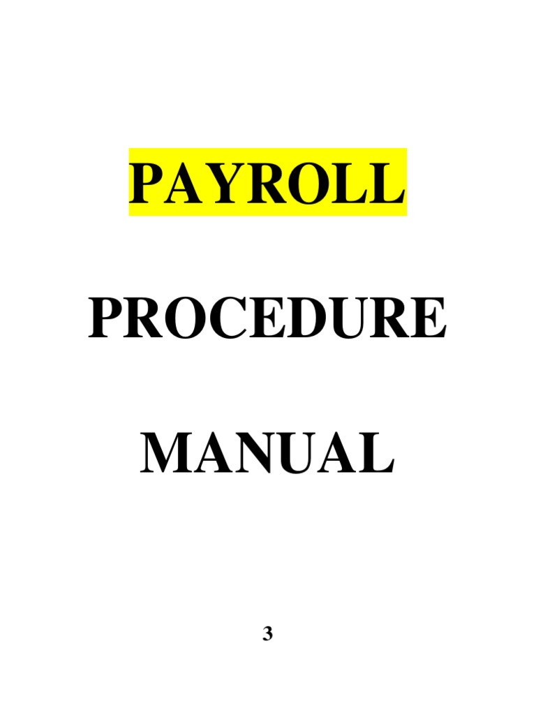 Payroll Procedures Manual Overview | PDF | Overtime | Cheque