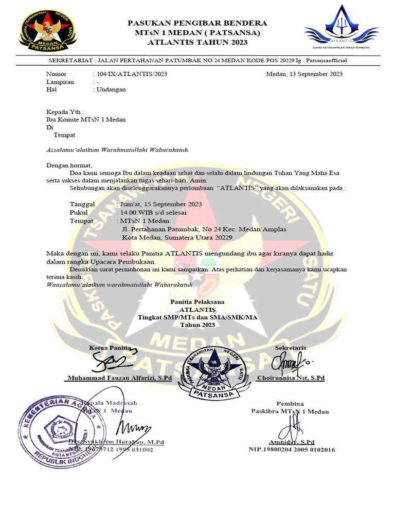 Surat Undangan Ibu Komite | PDF