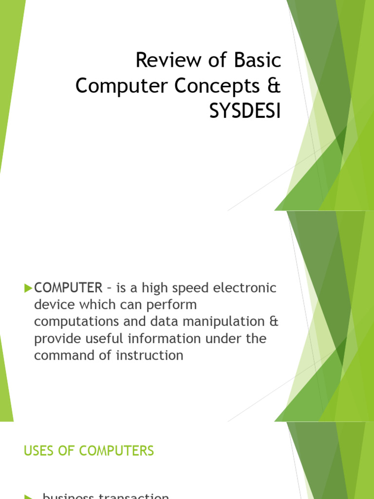 0.0 - Review of Basic Computer Concepts - SYSDE | PDF