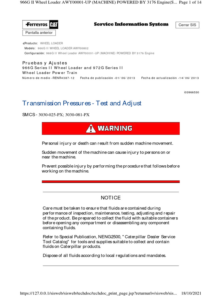 Transmission Pressures - Test and Adjust | PDF