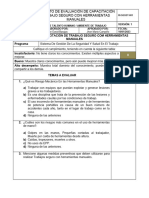 Formato de Evaluación de Trabajo Seguro Con Herramientas Manuales
