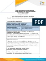 Guía de Actividades y Rúbrica de Evaluación - Unidad 2 - Tarea 3 - Matriz Critico Descriptiva Sobre La Comunicación y Estética