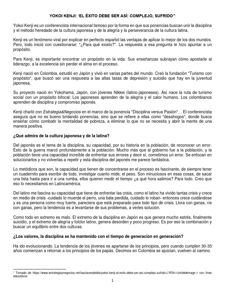 Yokoi Kenji - El Éxito Debe Ser Complejo, Sufrido | PDF | Relaciones ...
