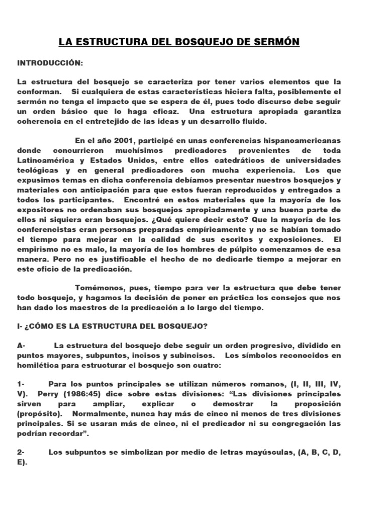 La Estructura Del Bosquejo de Sermón | PDF