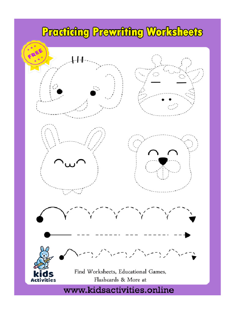 Practicing Prewriting Worksheets PDF