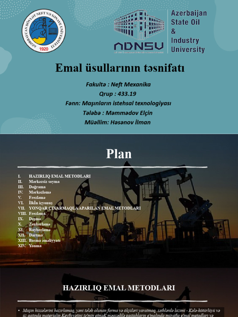 Emal Üsullarının Təsnifatı-1 | PDF