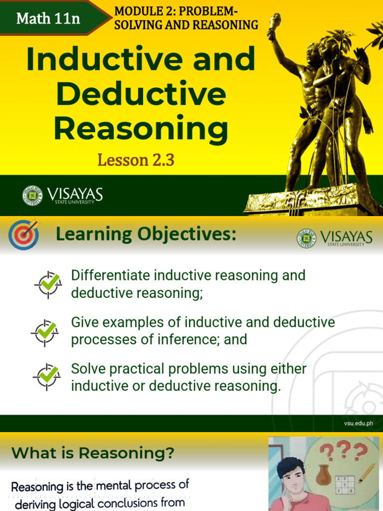 Lesson 2 3 Inductive And Deductive Reasoning Pdf Computers