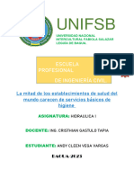 La Mitad de Los Establecimientos de Salud Del Mundo Carecen de Servicios Básicos de Higiene