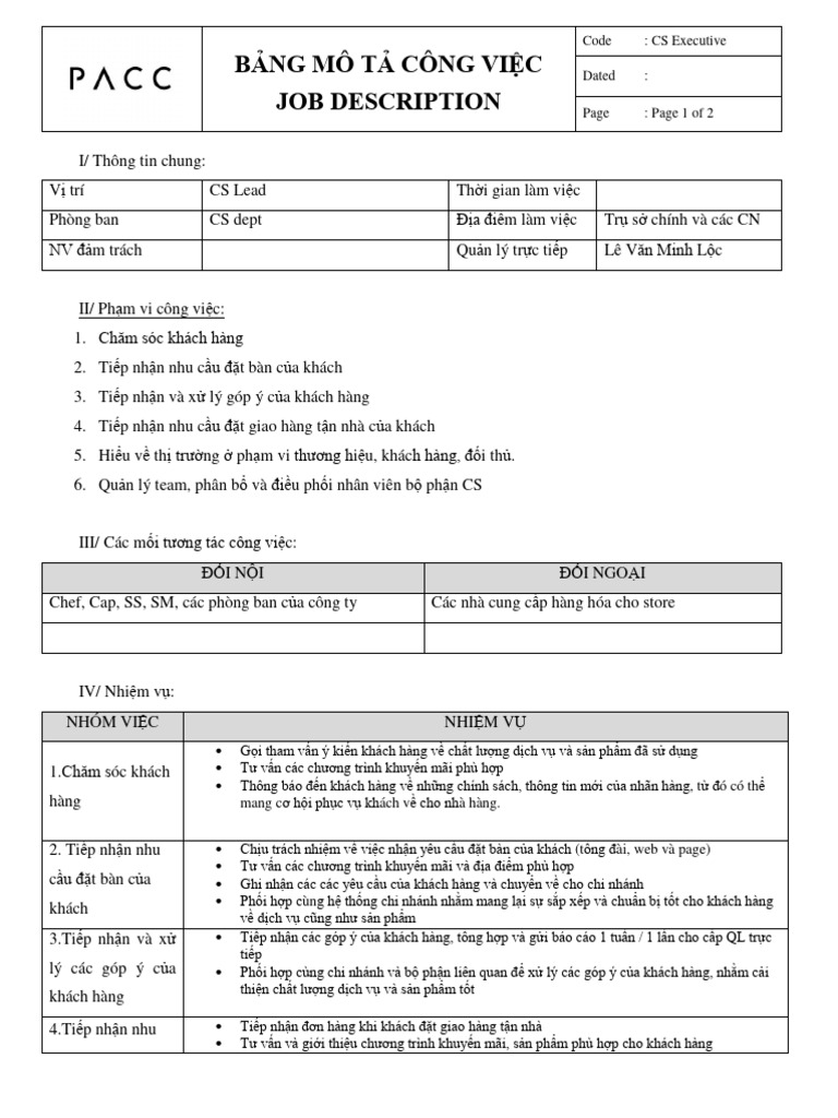 JDCustomer Service Leader PDF