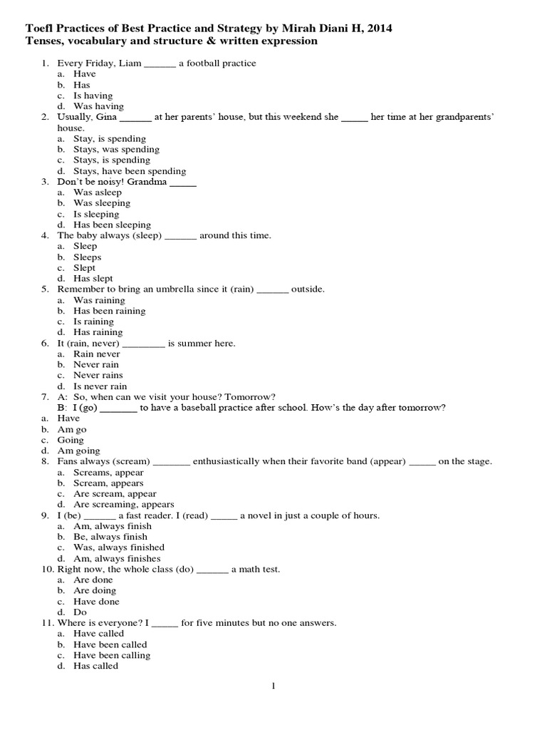Toefl practices 2016 for hbs structure written expression pdf