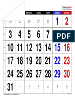 Calendario Marzo 2025 Espana Horizontal Grandes Cifras