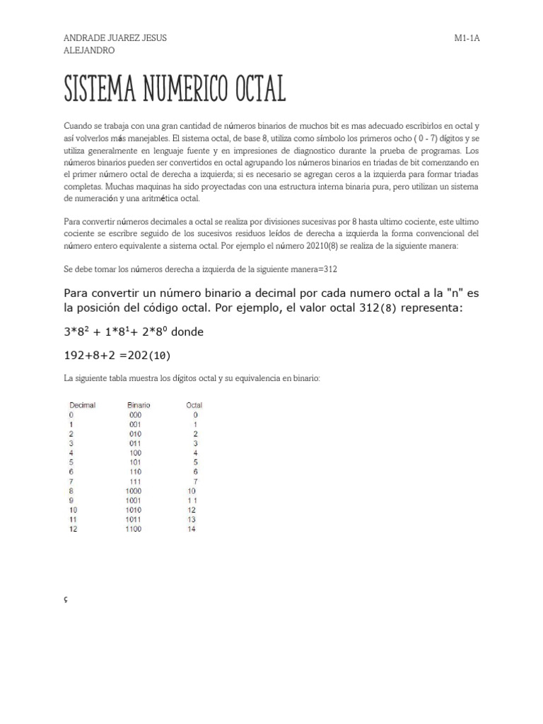 Sistema Numerico Octal PDF