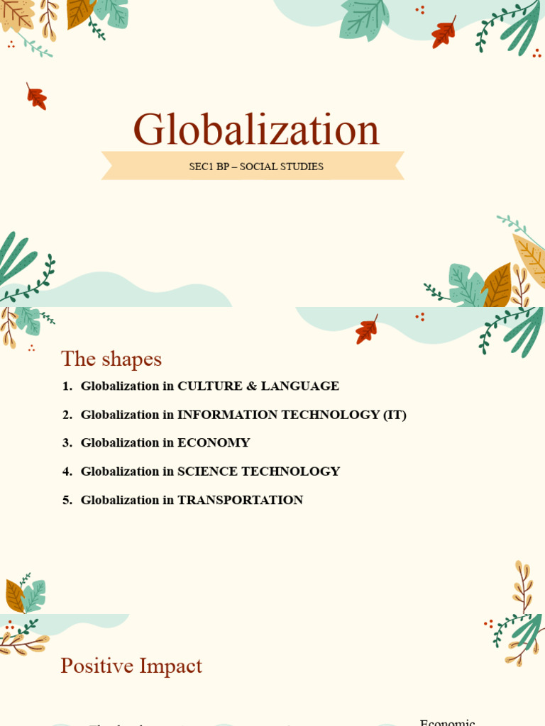 Impacts of Globalization on Society | PDF