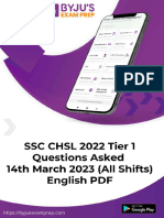 SSC CHSL Tier 1 Exam Analysis 2022 14th March 151659681977213