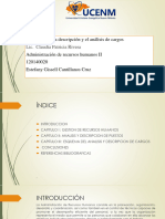 Métodos para La Descripción y El Análisis de Cargos: Lic. Claudia Patricia Rivera