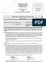Notice OF Examination: Promotion To Supervisor Ii (Social Work) Exam No. 2524