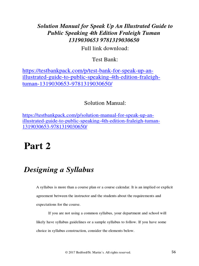 Solution Manual For Speak Up An Illustrated Guide To Public Speaking ...
