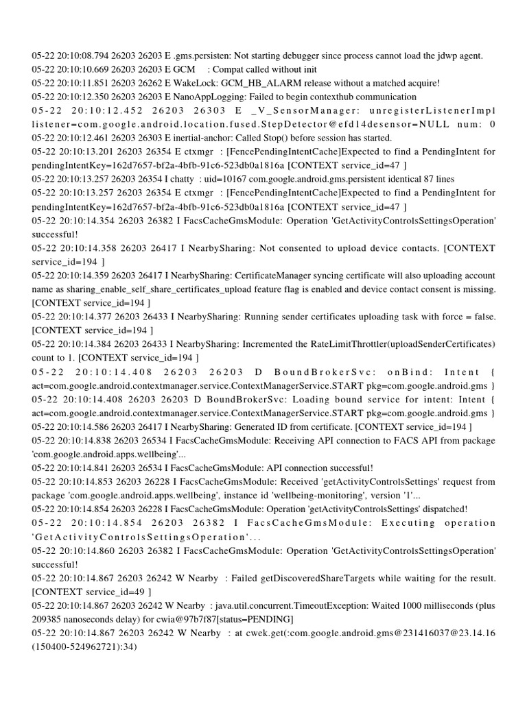 Google Play Services Error Log Analysis | PDF | Computer Engineering ...