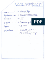 Economics Internal Assignment Girish Roy KNU20100000272