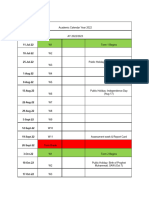 IAL Academic Calendar Year 2022