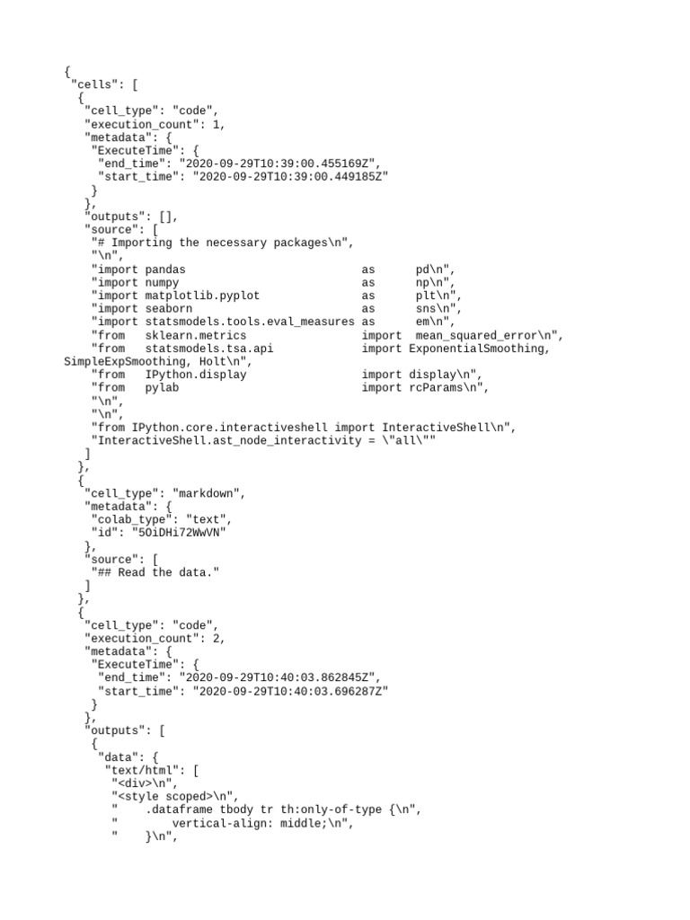 Time Series Forecasting Jupyter Code - Ipynb | PDF