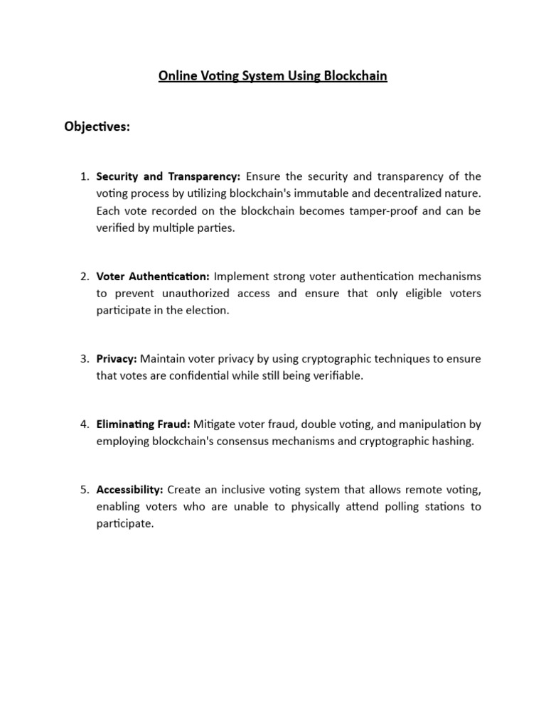 Online Voting System Using Blockchain | PDF