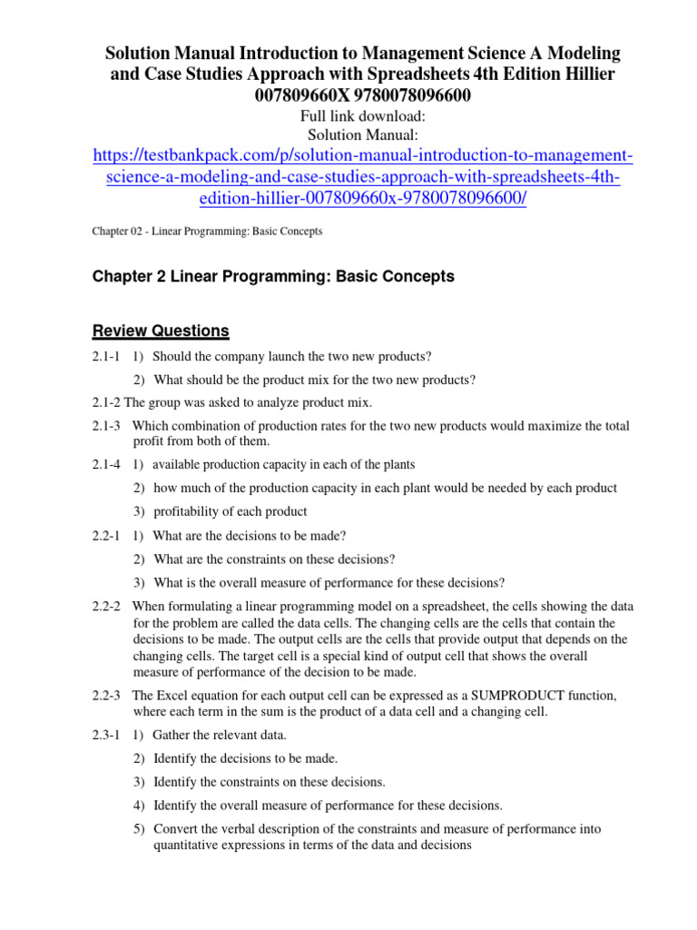 Science A Modeling and Case Studies Approach With Spreadsheets 4th ...