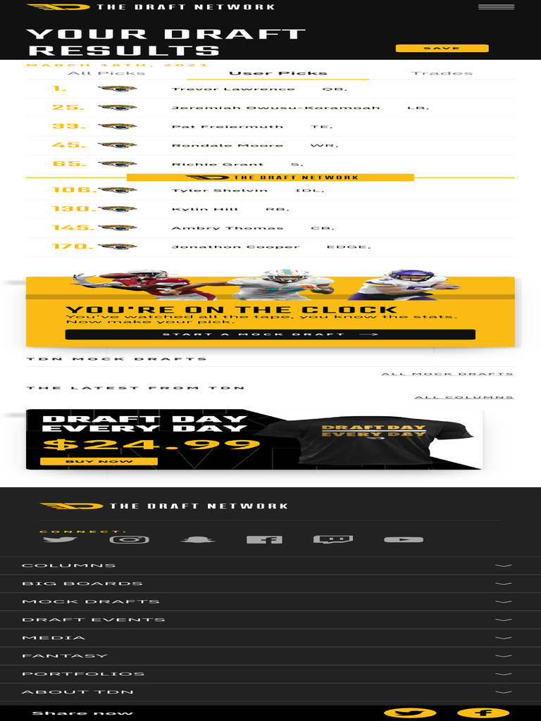 Mock Draft Machine The Draft Network PDF