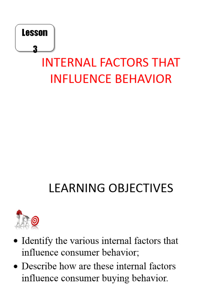 Lesson 3 Internal Factors That Influence Consumer Behavior Pdf