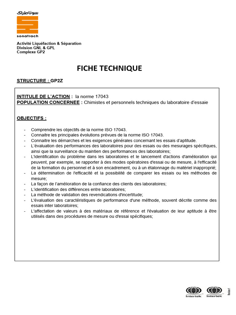 Formation sur la norme ISO 17043 | PDF | Microsoft Excel