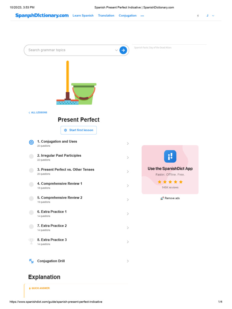SPANISH PRESENT PERFECT INDICATIVE intelligence overview