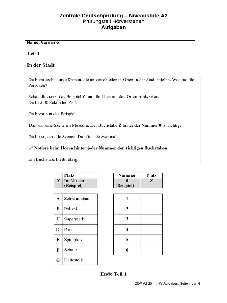 ZDP A2 2011, HV Aufgaben-6 | PDF