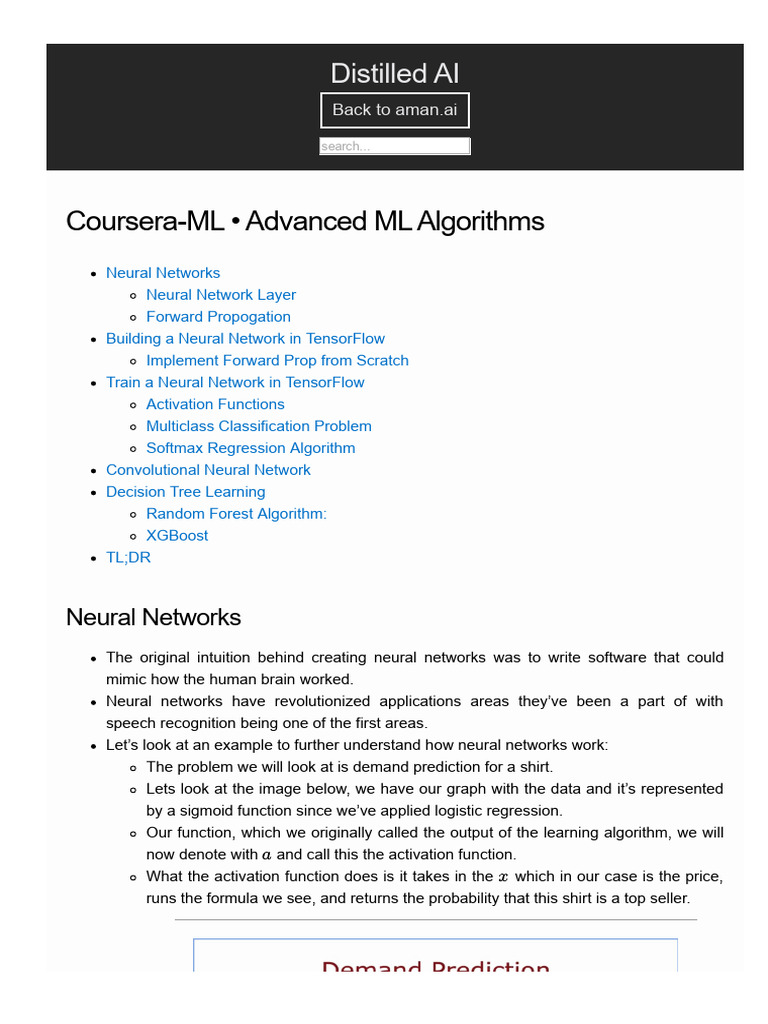 Coursera ML Advanced Algos | PDF