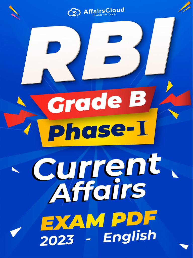 RBI GRADE B Exam PDF by AffairsCloud 1 | PDF