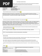 Job Analysis Questionnaire Template