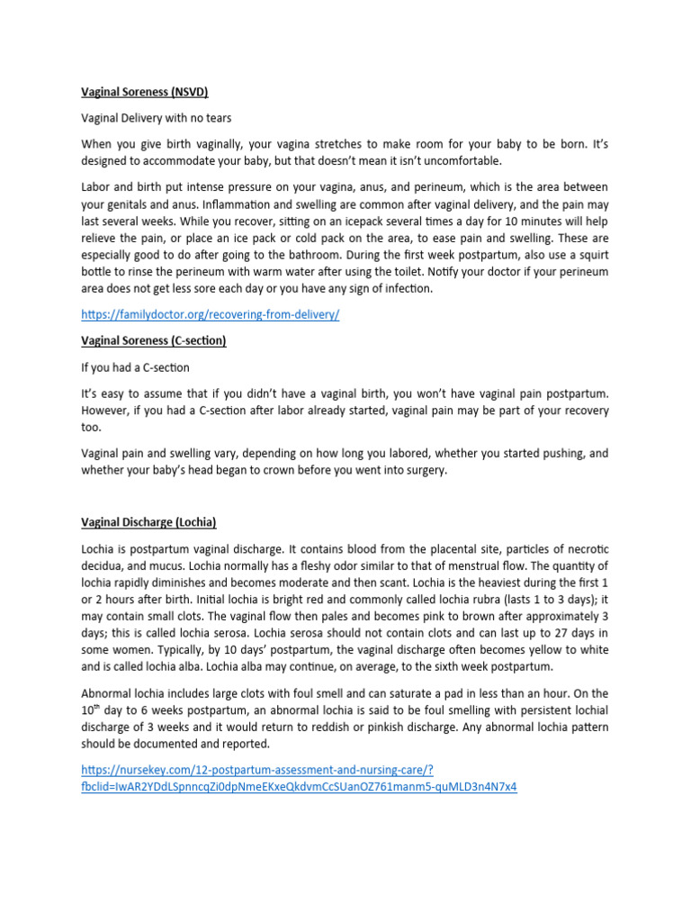 Vaginal Soreness | PDF