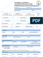 UoI First Year Registration Form