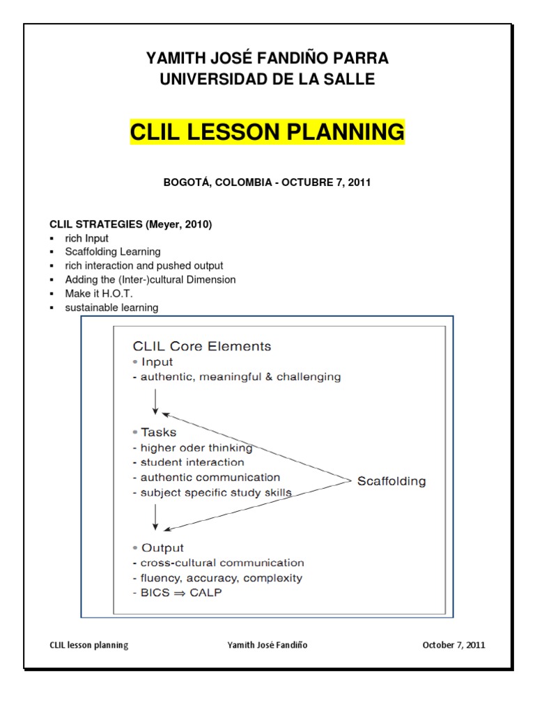 CLIL Lesson Planning Materials