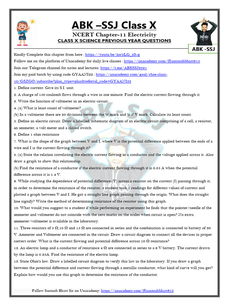 CLASS 10 ELECTRICITY QUESTIONS PDF visual data 8