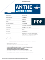 ANTHE Admit Card