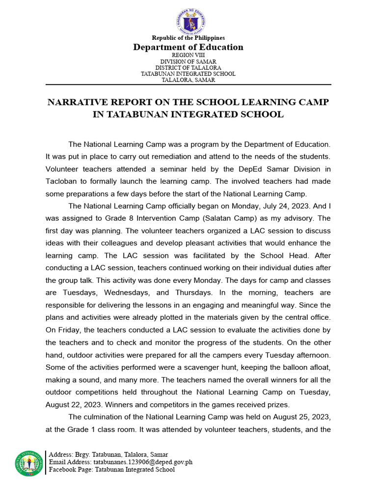 NLC Narrative Report | PDF
